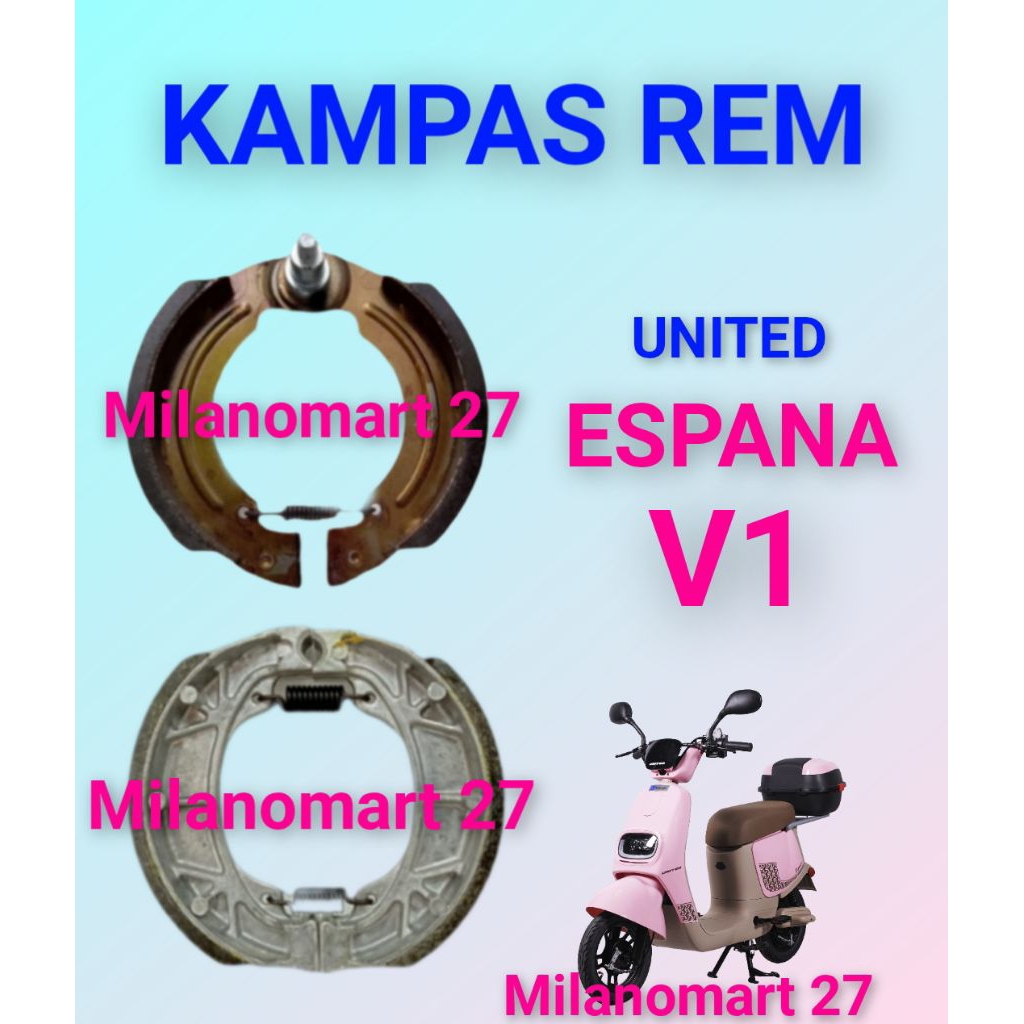kampas rem sepeda listrik united espana V1 kampas rem sepeda listrik united espana V1