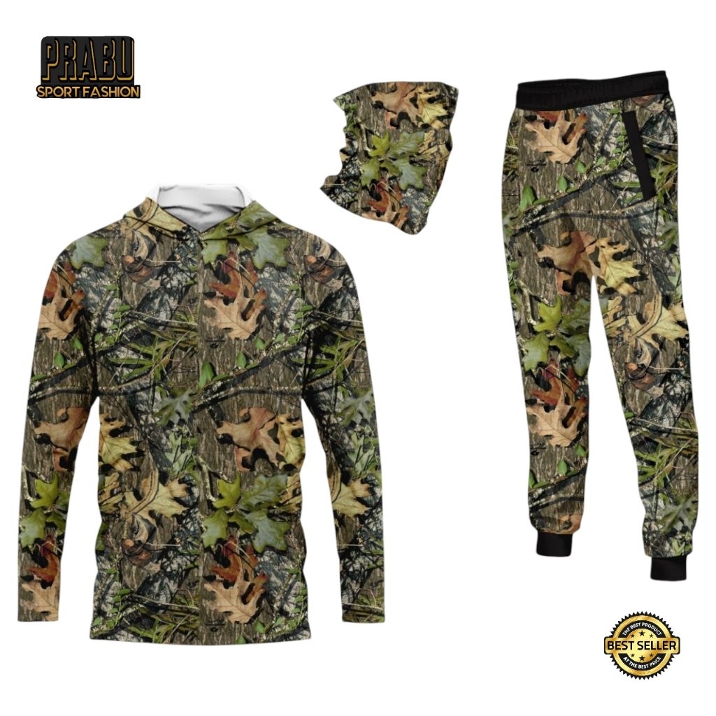 setelan baju berburu | pakaian berburu | baju camo lengan panjang | celana panjang camo | baju berbu