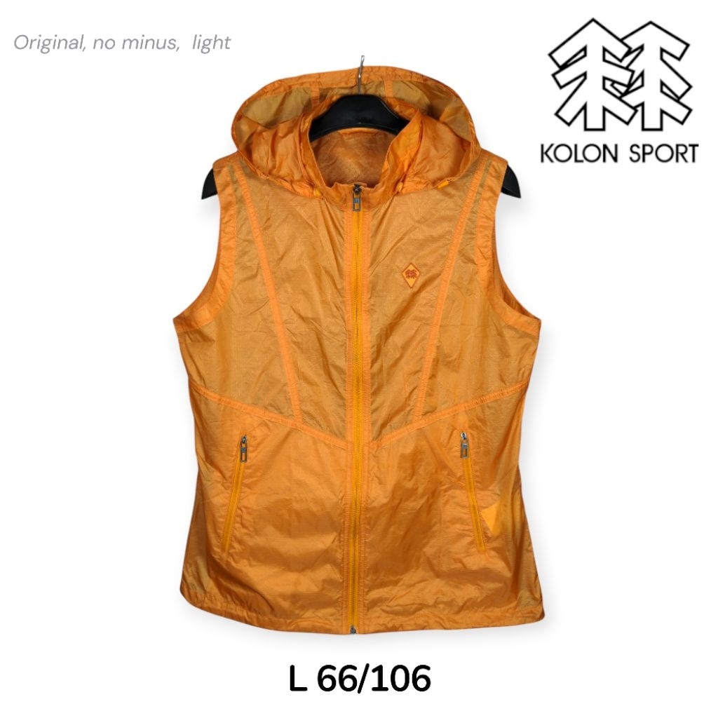 Kolon Sport Original Vest Outdoor Jacket Singlet Hoodie Size L Orange