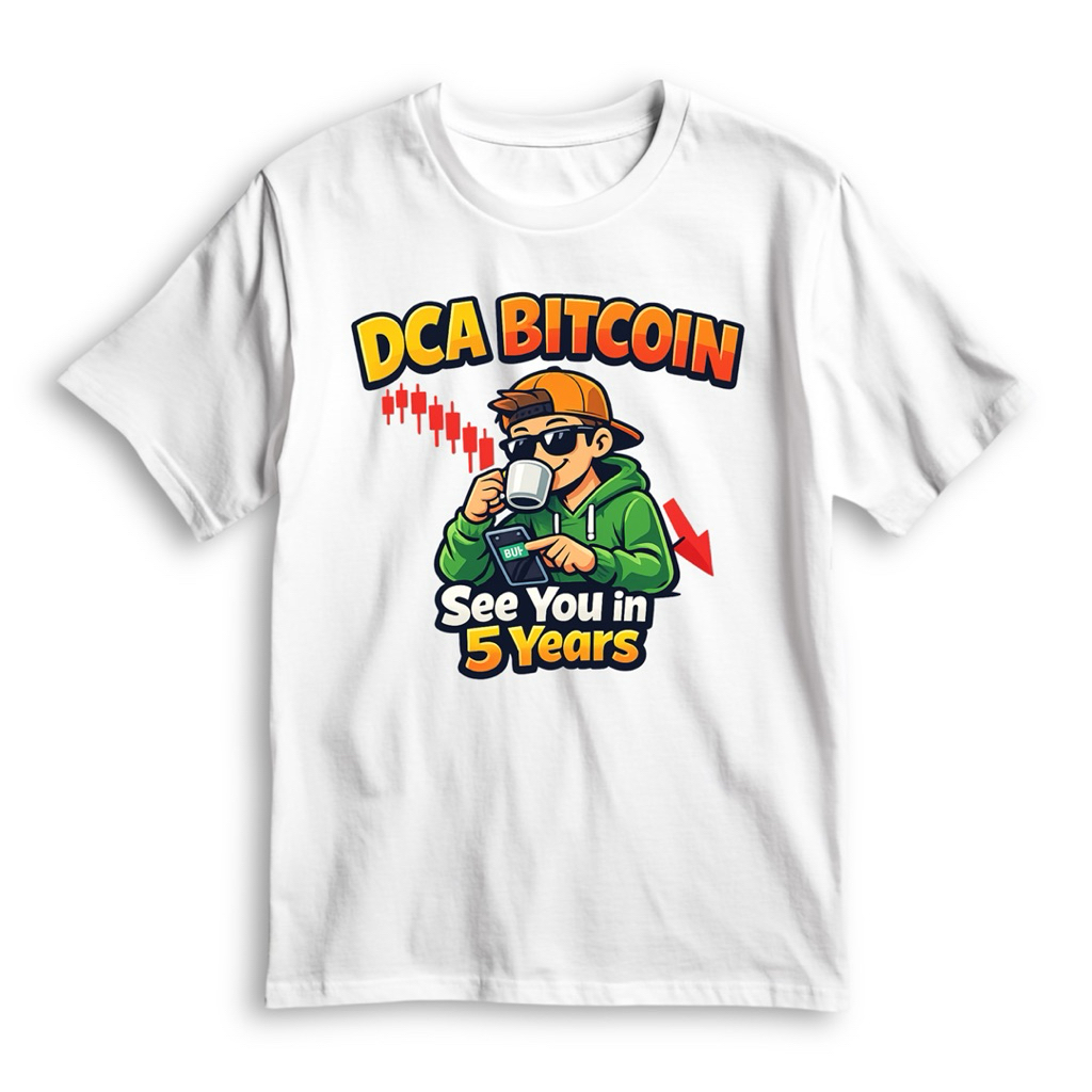 Kaos DCA Bitcoin Original – Streetwear Crypto Premium | Cry Later Stack Now