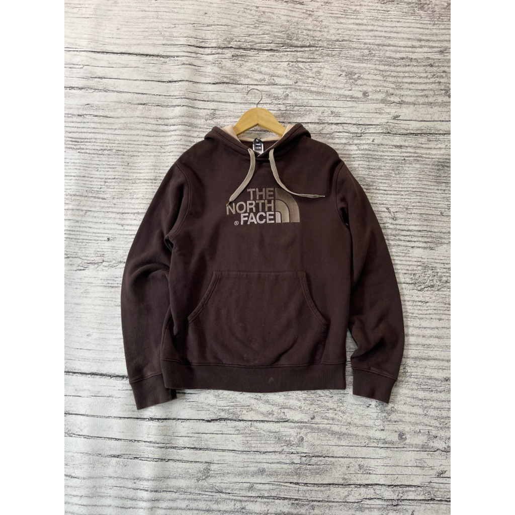 hoodie tnf bordir towel coklat travis mewah