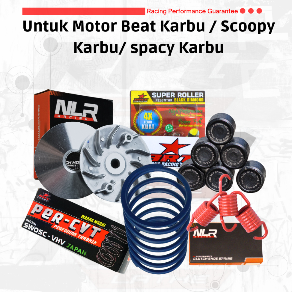 Paket Up Kirian CVT - All Type Motor - Beat / Scoopy Karbu / Spacy Karbu - Set Pully Rumah Roller Be