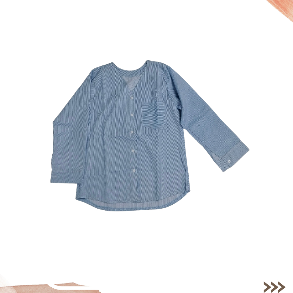 PR3l0V3D - ATASAN/KEMEJA/BLOUSE WANITA GARIS-GARIS - NO BRAND