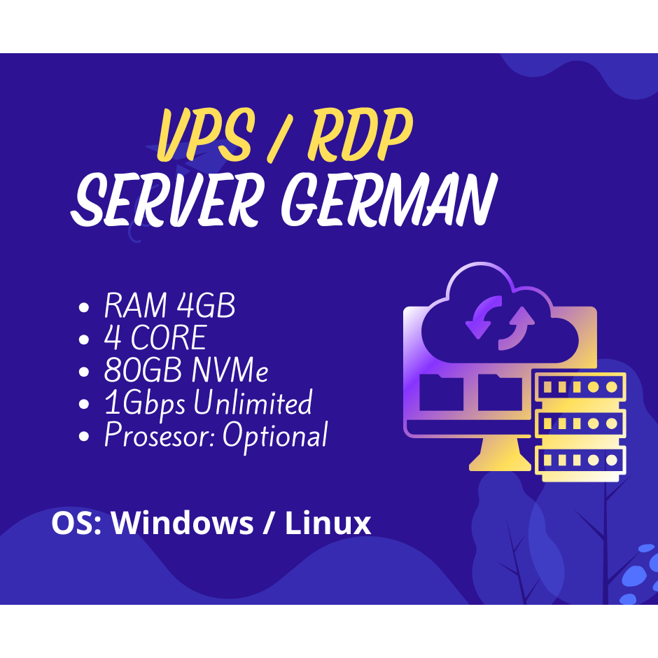 (VPS) | 4GB RAM SERVER GERMAN BULANAN