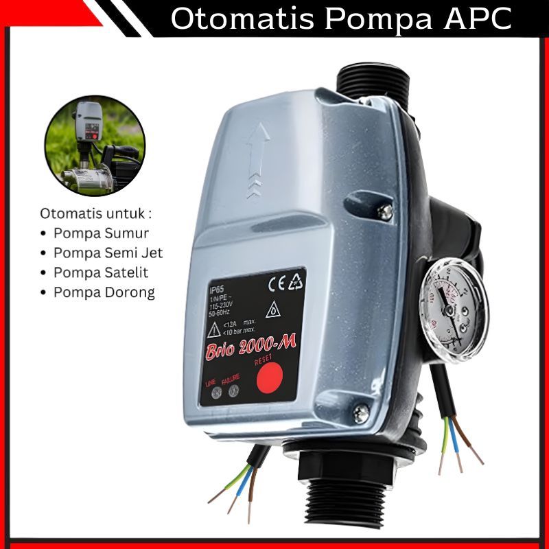 Otomatis Pompa Air APC Brio 2000M Saklar Otomatis Pompa Sumur Anti Cetak Cetek Proteksi Pompa APC