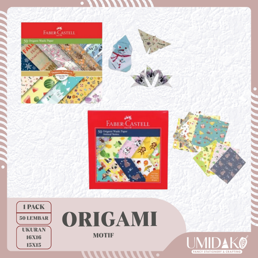 [UMIDAKO] ORIGAMI MOTIF FABER CASTELL | KERTAS LIPAT MOTIF LUCU FABER CASTELL