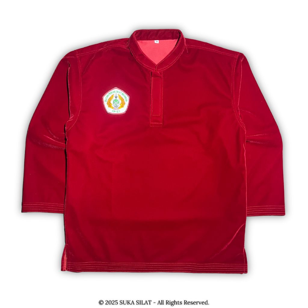 Seragam Bludru Merah Burgundy Diamond Premium Suka Silat