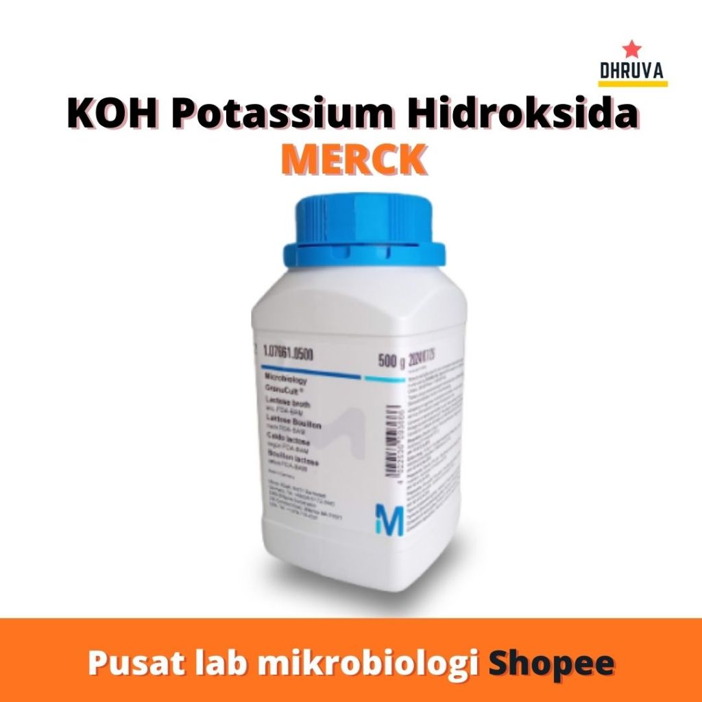 KOH Potassium Hidroksida Merck Pro Analis Harga Ecer Per Gram / Kalium Hidroksida