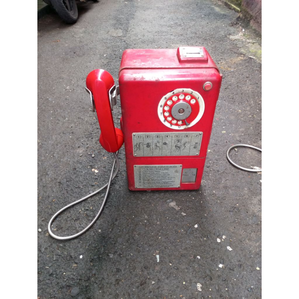 Telepon Umum Koin Telpon Koin Jadul Telpon Lawas Retro Vintage Telephone Rotary Original