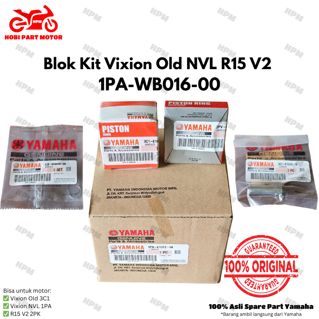 Blok Silinder Piston Seher Boring Set Komplit Satuan 1PA-WB016-00 yamaha vixion old 3c1 vixion new n