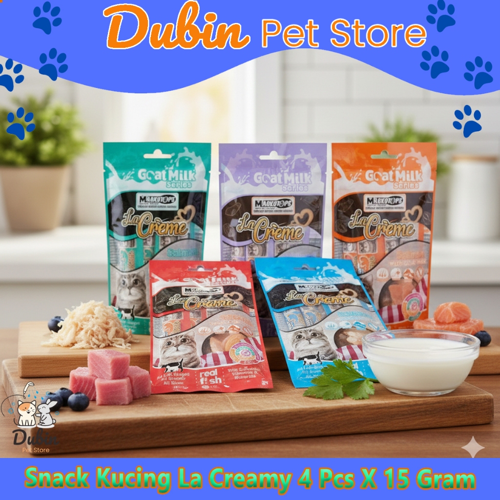 Snack Cemilan Treat Kucing Markotops Creme 4x15gram | Markotop La Creme isi 4