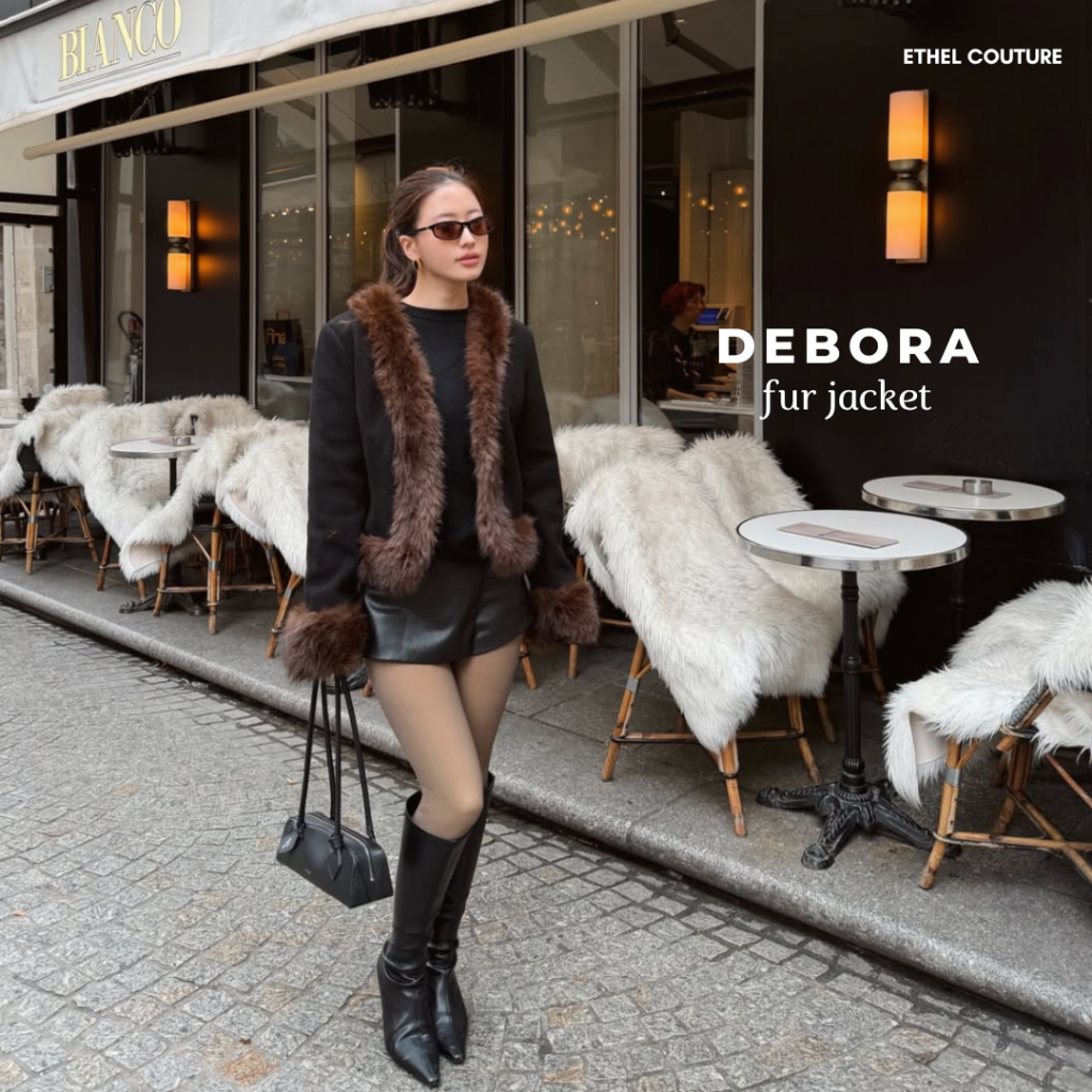 [READY] ETHEL COUTURE - Debora Fur Jacket / Mantel Blazer Luaran Jaket Musim DIngin Winter Fall Autu