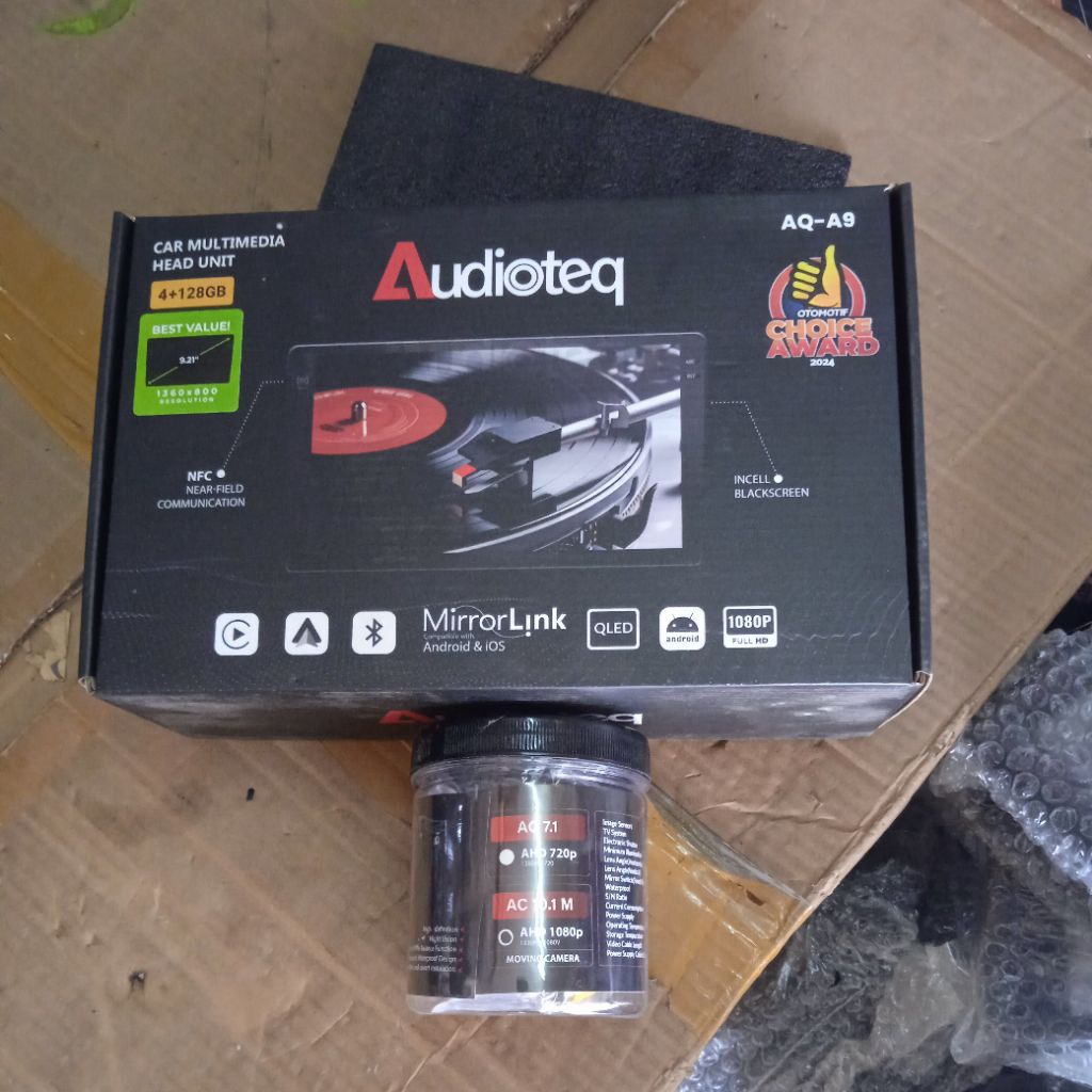 android mobil audioteq 9in 4/128 nfc + kamera mundur ahd 1080 moving
