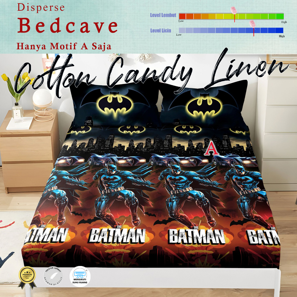 Sprei Set Motif Anak Bedcave Katun Disperse / Bedcover Motif Karakter / Motif Kartun