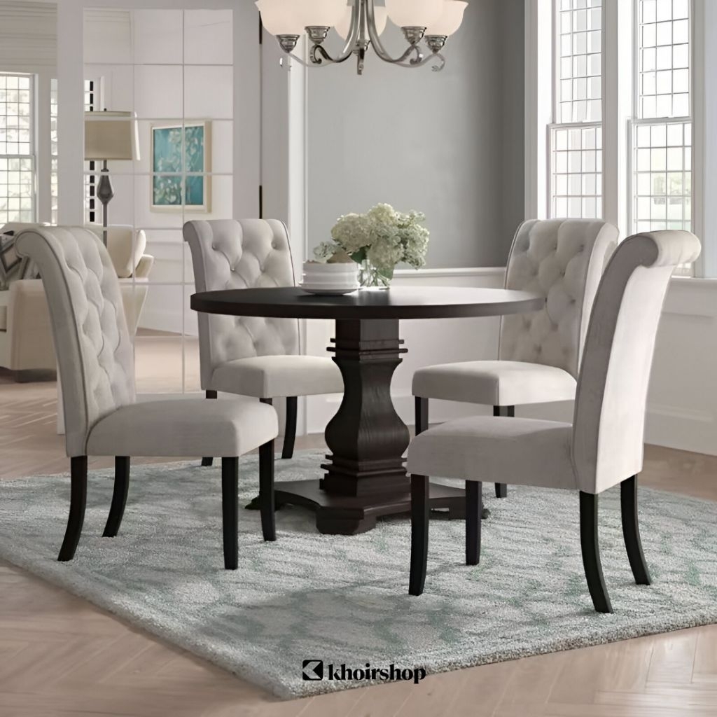 DINING TABLE SET MEJA MAKAN MINIMALIS 4 KURSI MEJA MAKAN MEWAH KURSI MAKAN BUSA TEBAL