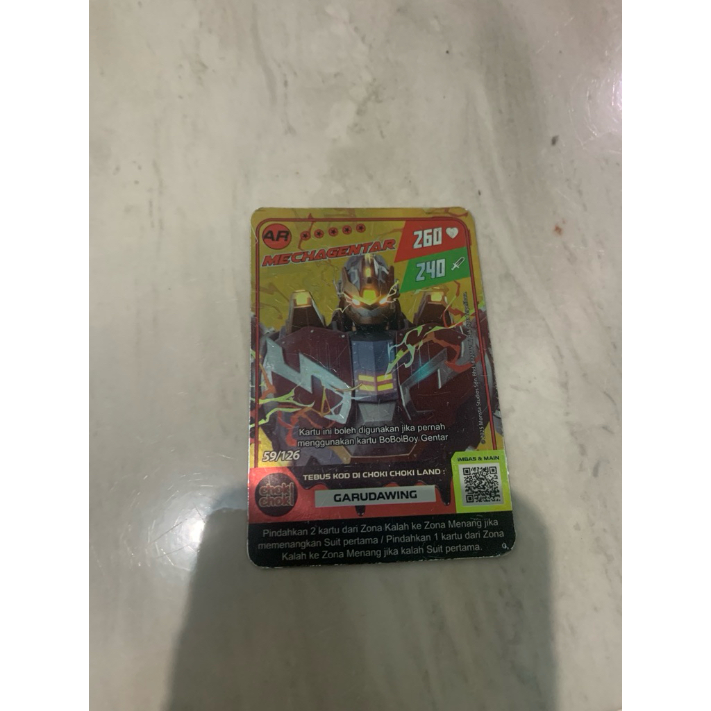kartu boboiboy asli mechagentar