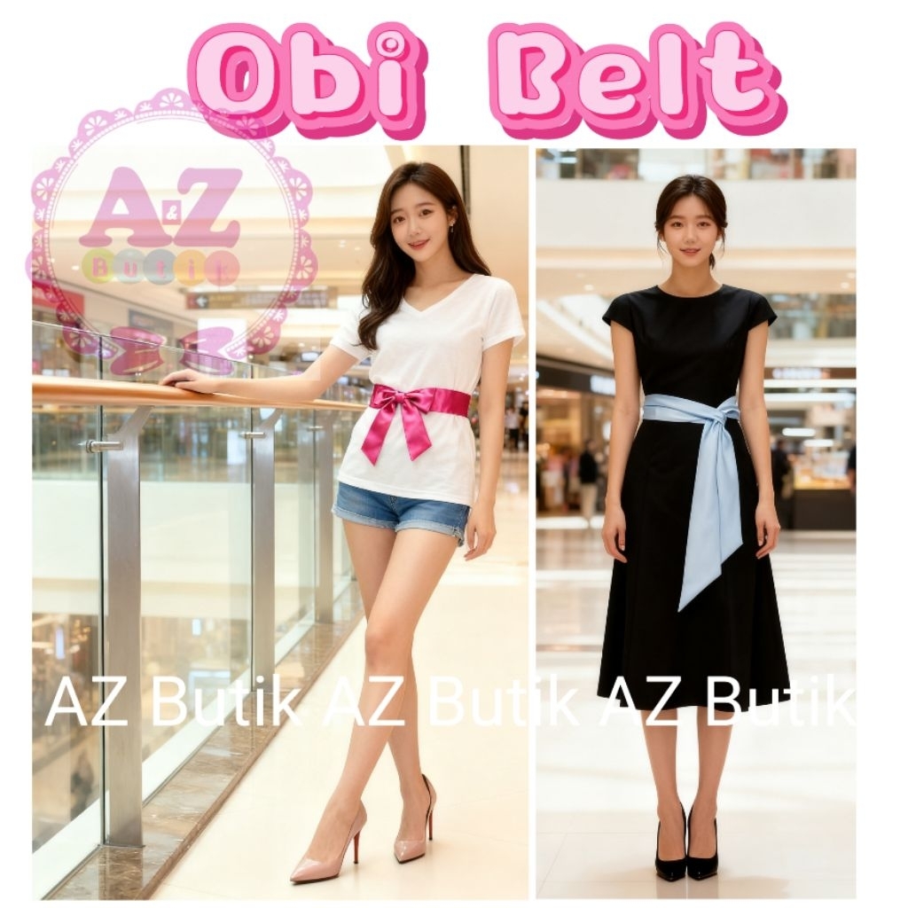 AZ BISA COD Obi Belt Sabuk Ikat Pinggang Kain Satin Panjang 200 Lebar 80