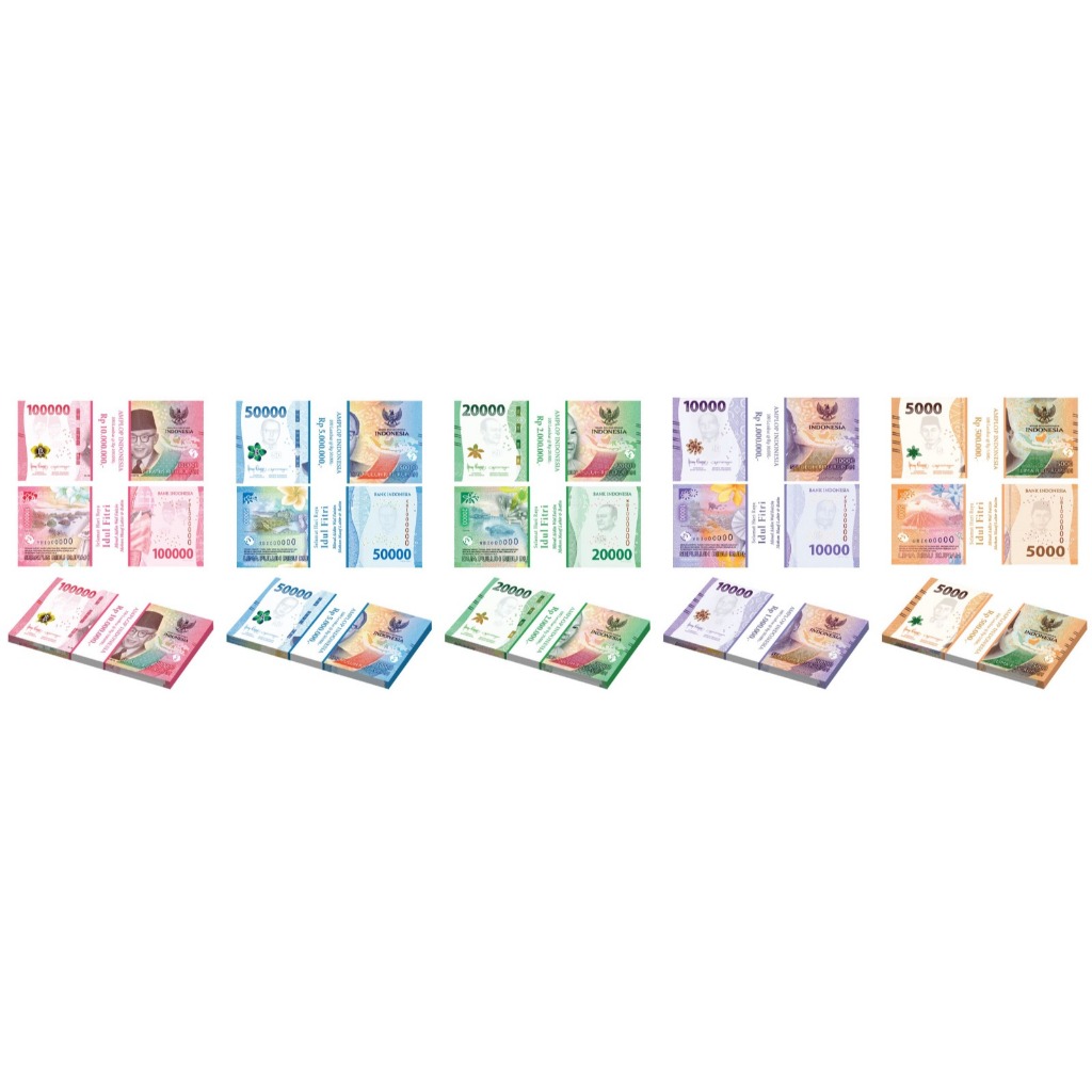 AMPLOP LEBARAN MOTIF UANG GEPOK ISI 20PCS