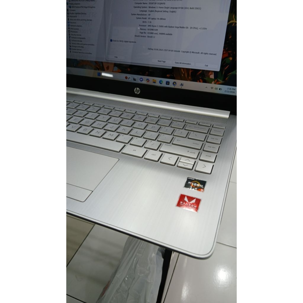 [PROMO RAMADHAN] LAPTOP HP 14S-DK0157AU AMD RYZEN 5 3500U 8GB SSD 512GB