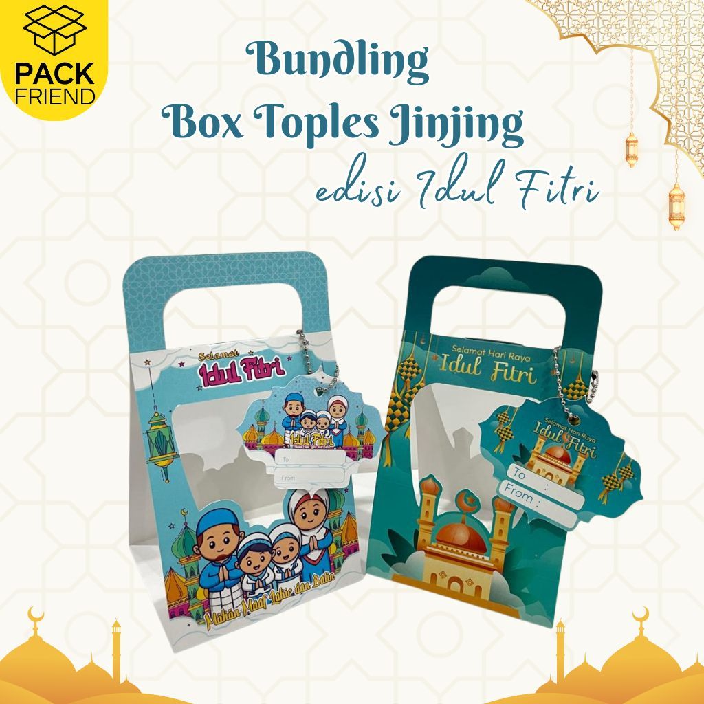 BUNDLING Box Jinjing Toples Tabung/ Box Hampers Toples Lebaran 400 ml/ Box Hampers Toples Lebaran 60