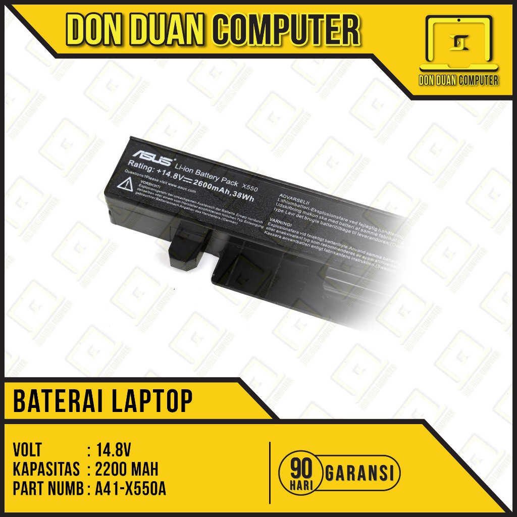 Baterai Batre Laptop Asus Vivobook X450 X550 X452 A450 A550 Series (A41-X550A / A41-X550E)