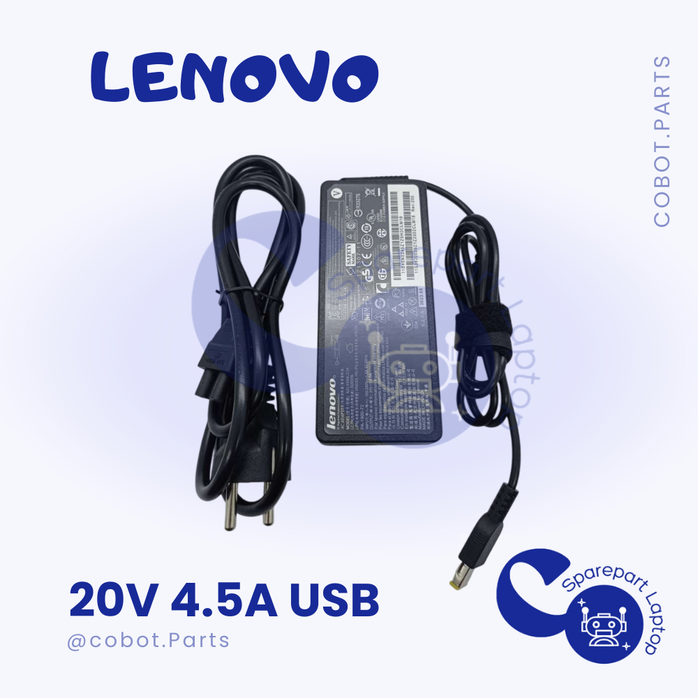 Charger Adaptor Laptop Lenovo 20V 4.5A (USB) 90W