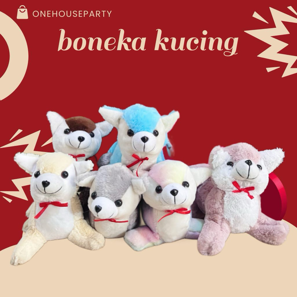 Boneka kucing mini obral lucu boneka karakter kucing cat korea mini lucu duduk tegak berdiri one hou