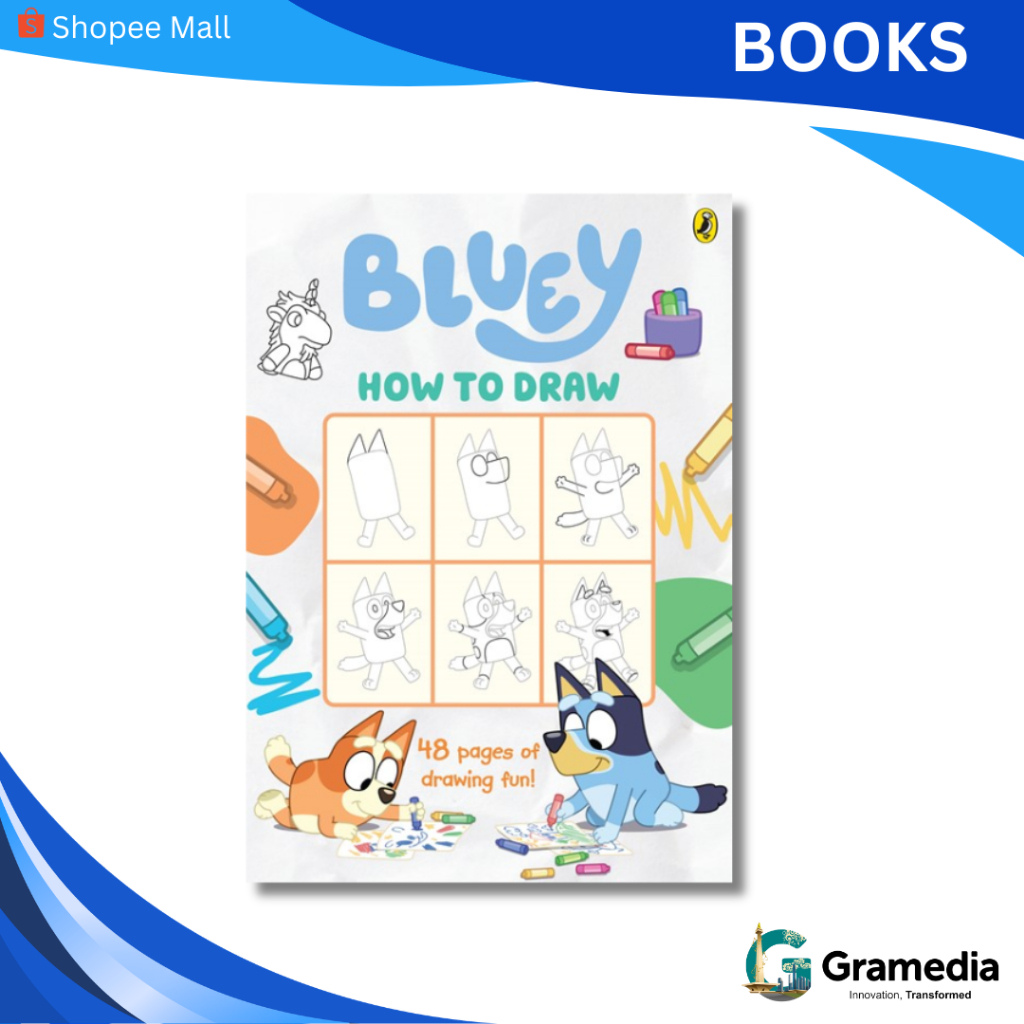 Gramedia MKG - Import Book Bluey: How To Draw (Bluey))