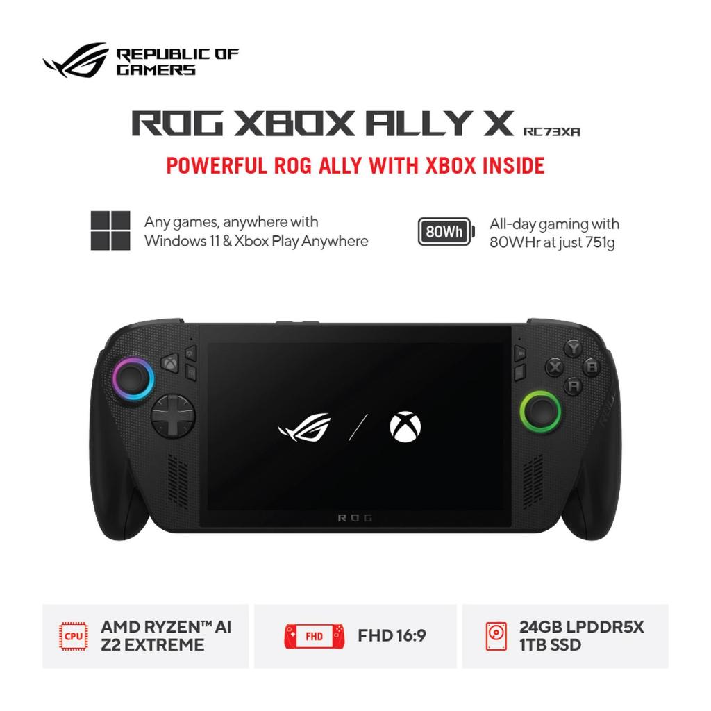 ASUS XBOX ROG ALLY X RC73XA-Z2EA35A3T 90NV00H2-M002P0 RYZEN AI Z2/24GB/1TB/RDNA 3.5/TS 7.0 FHD/WIN11