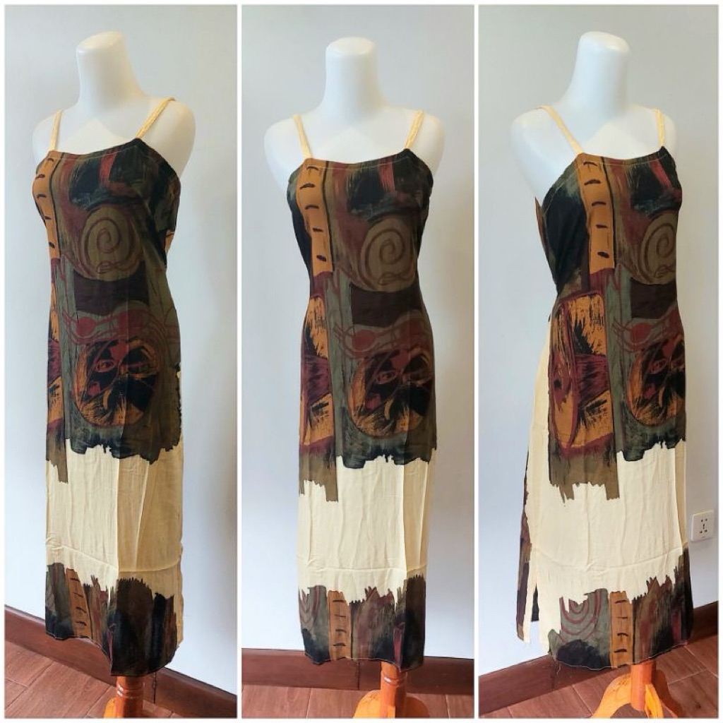 Dress Tanktop MIX WARNA MOTIF Rayon Kringkel | Daster Bali