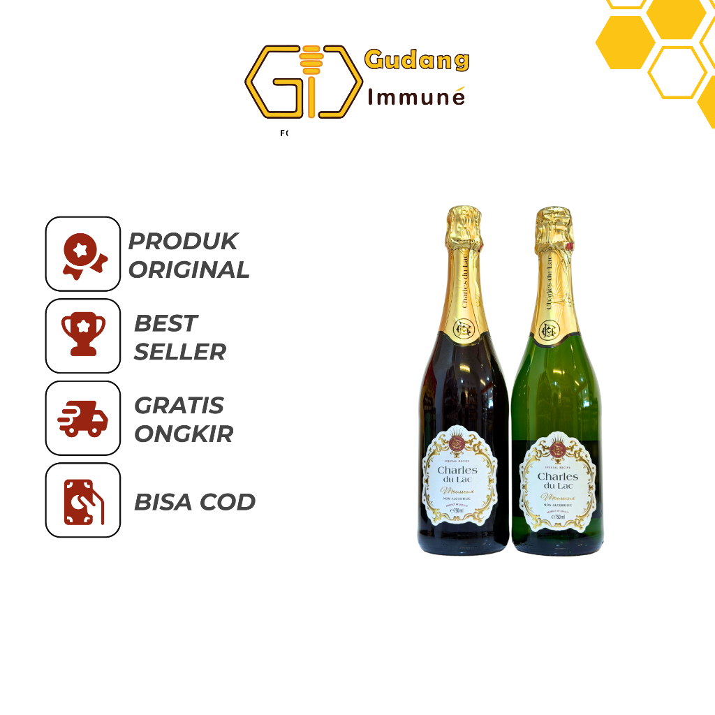 Charles du Lac Sparkling Juice Non Alcoholic 750ml – Minuman Berkarbonasi Premium Rasa Anggur - Guda