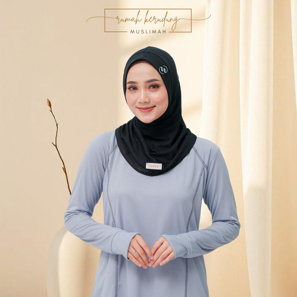 Hijab Sport Instan DryFit Rosea / Jilbab Olahraga Wanita Muslimah Anti Pusing & Ringan