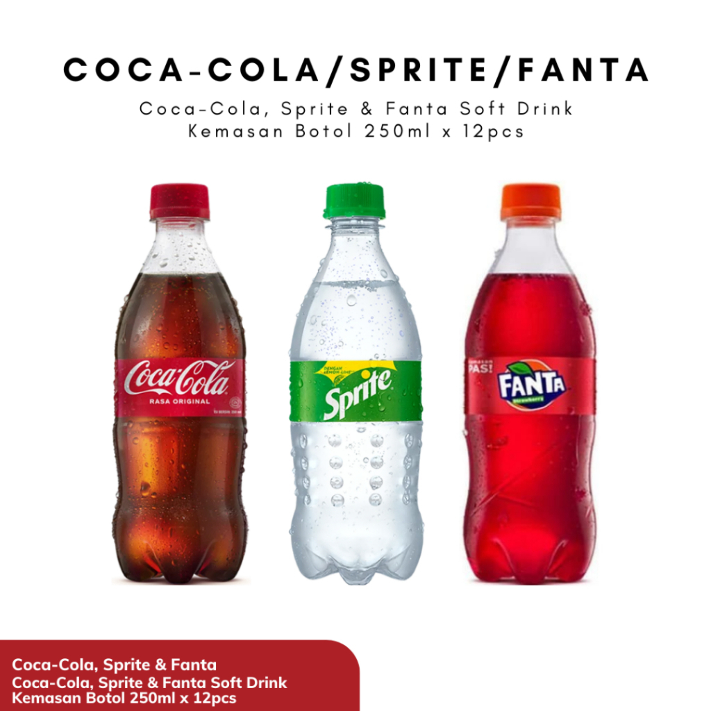 COCA-COLA Fanta Sprite 250ml Minuman Soda Cola Air Soda 1 Lusin