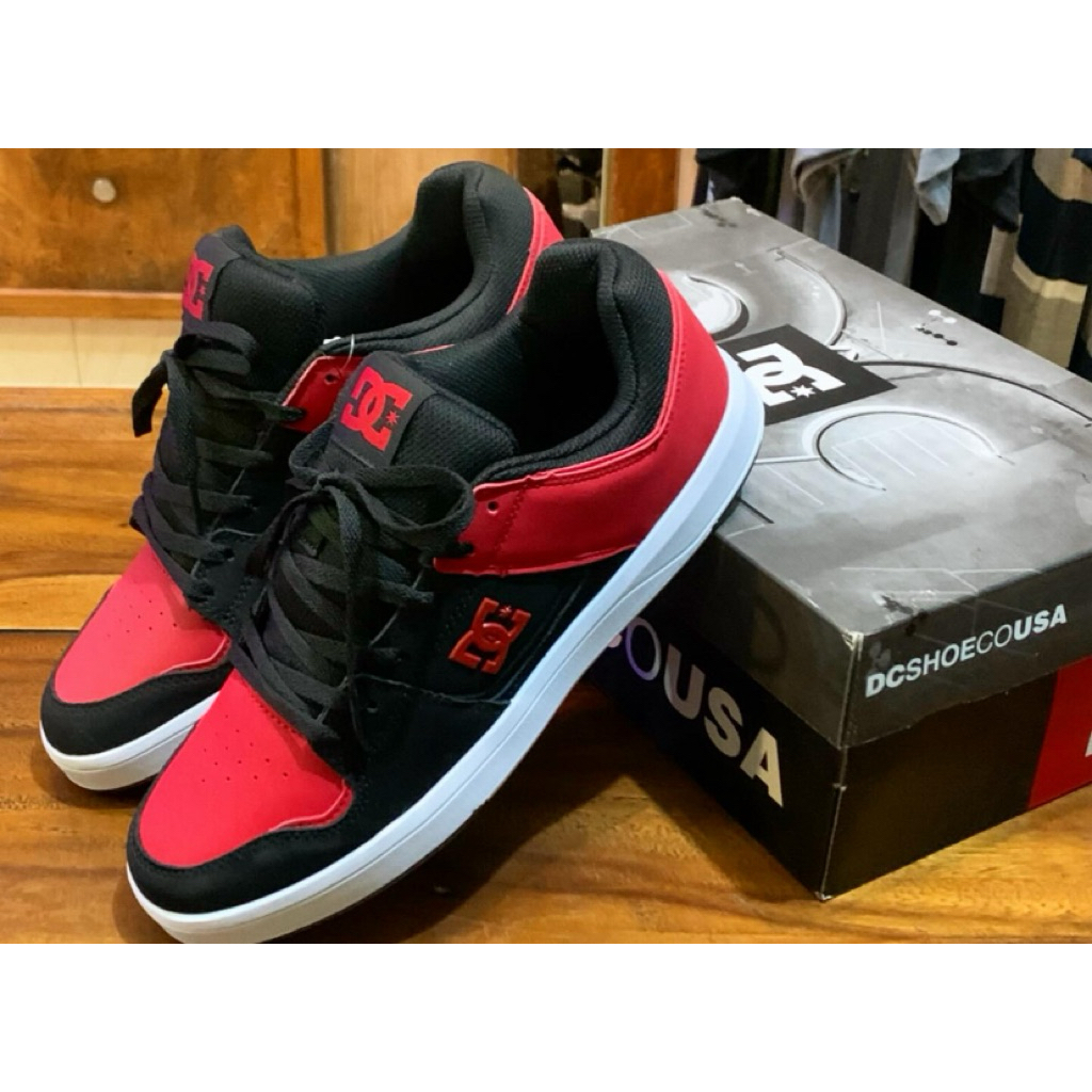 sepatu dc shoes • cure • black/atletic red