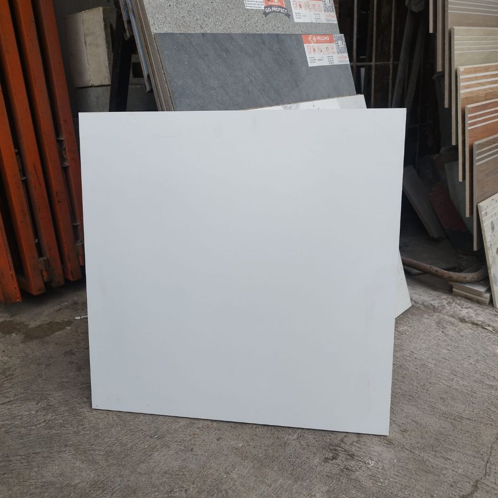 GRANIT LANTAI 60X60 PUTIH POLOS / WHITE TEKSTUR GLOSSY DINDING KAMAR DAPUR TERAS