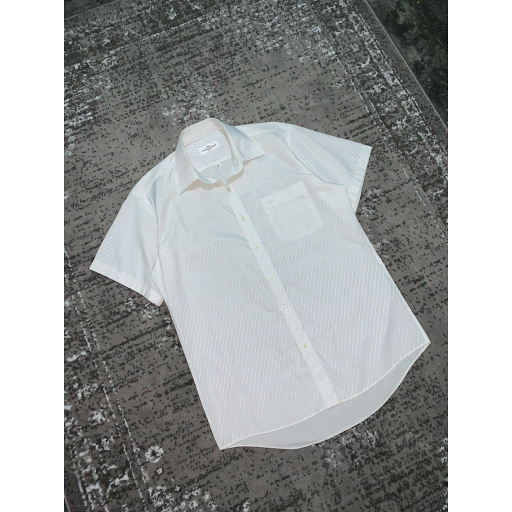Vintage Balenciaga White Striped Shirt | Kemeja Balenciaga
