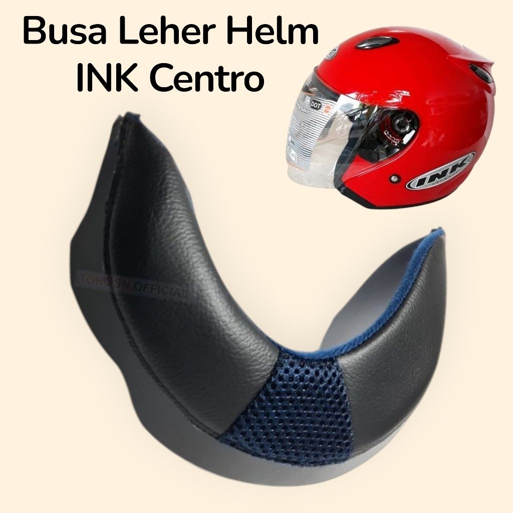 Busa Leher Helm INK Centro Warna Biru Navy dan Hitam Bantalan Sentro