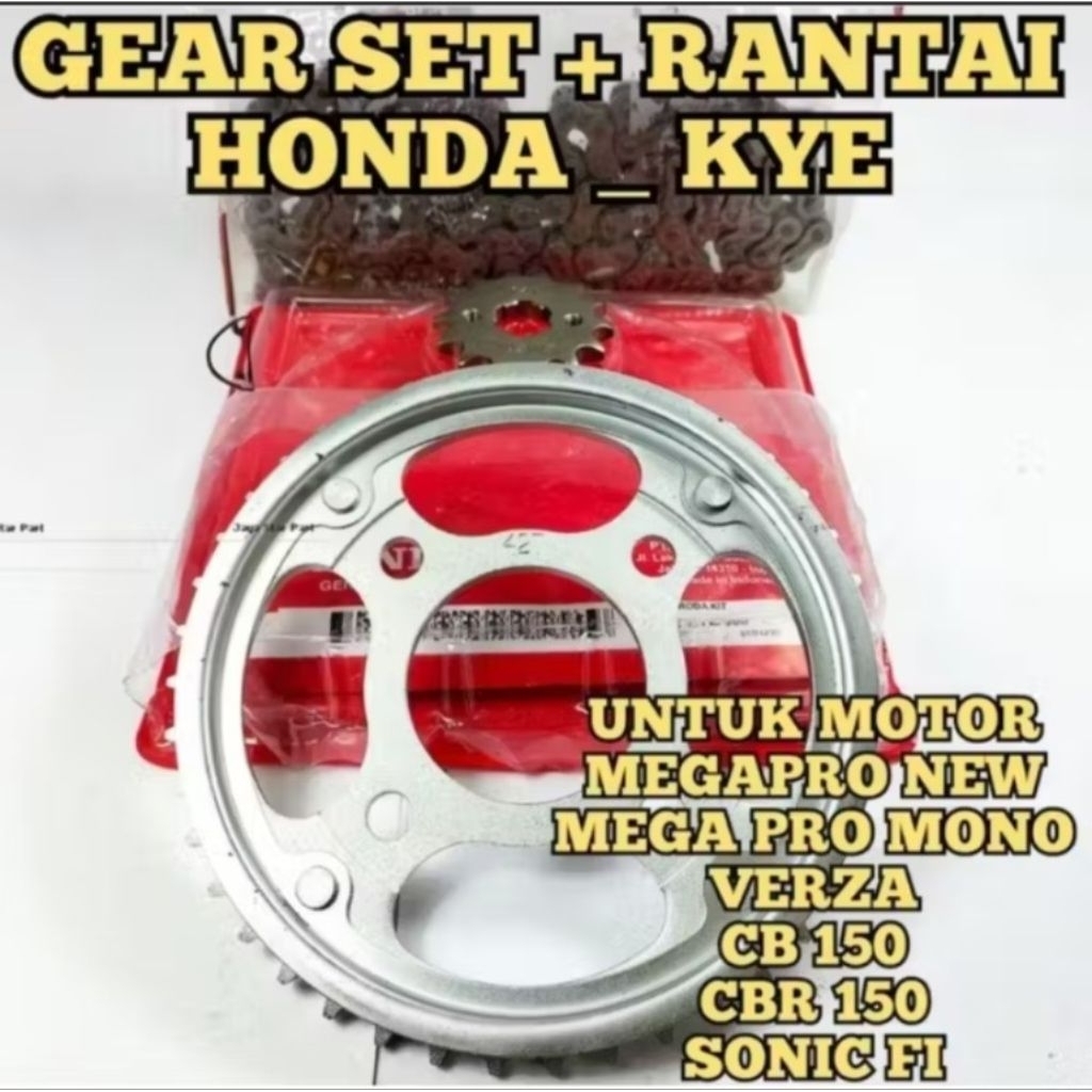 promo obral gear set cb 150 r / gear set Verza / gear set Mega pro / gear set Sonic 150 / gear set c