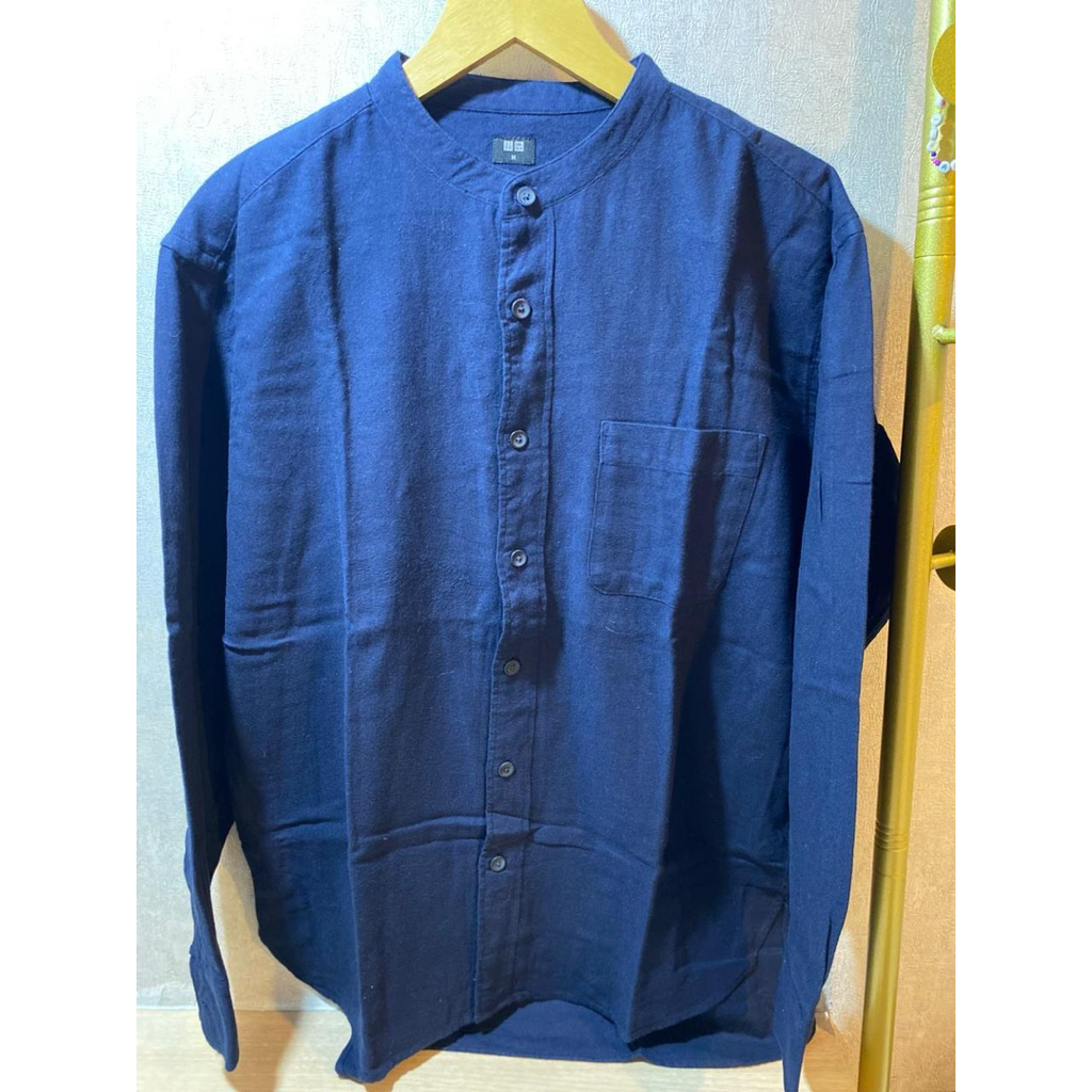 Kemeja Uniqlo Pria Lengan Panjang Baju Koko Kekinian Bagus Murah Men’s Shirt