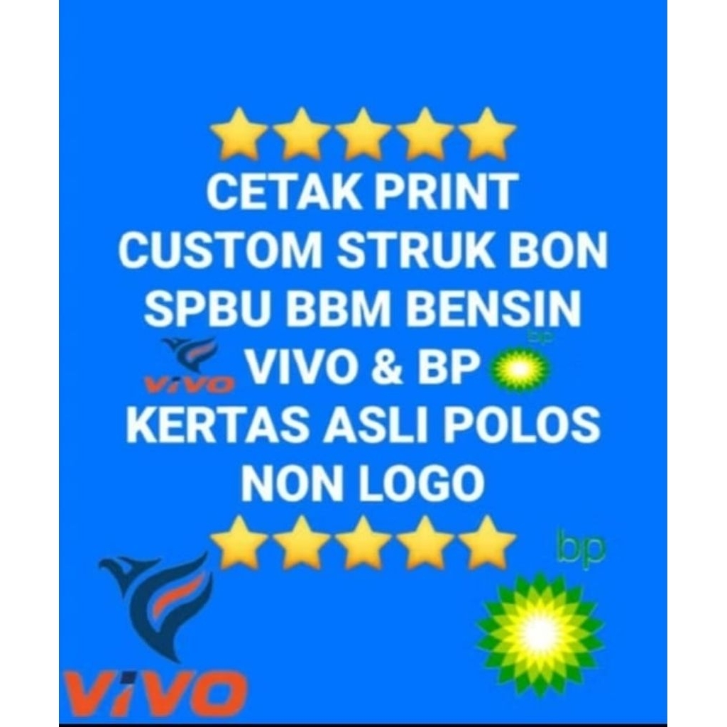 Cetak Print Custom Bon Struk Nota SPBU Vivo & BP Berkualitas