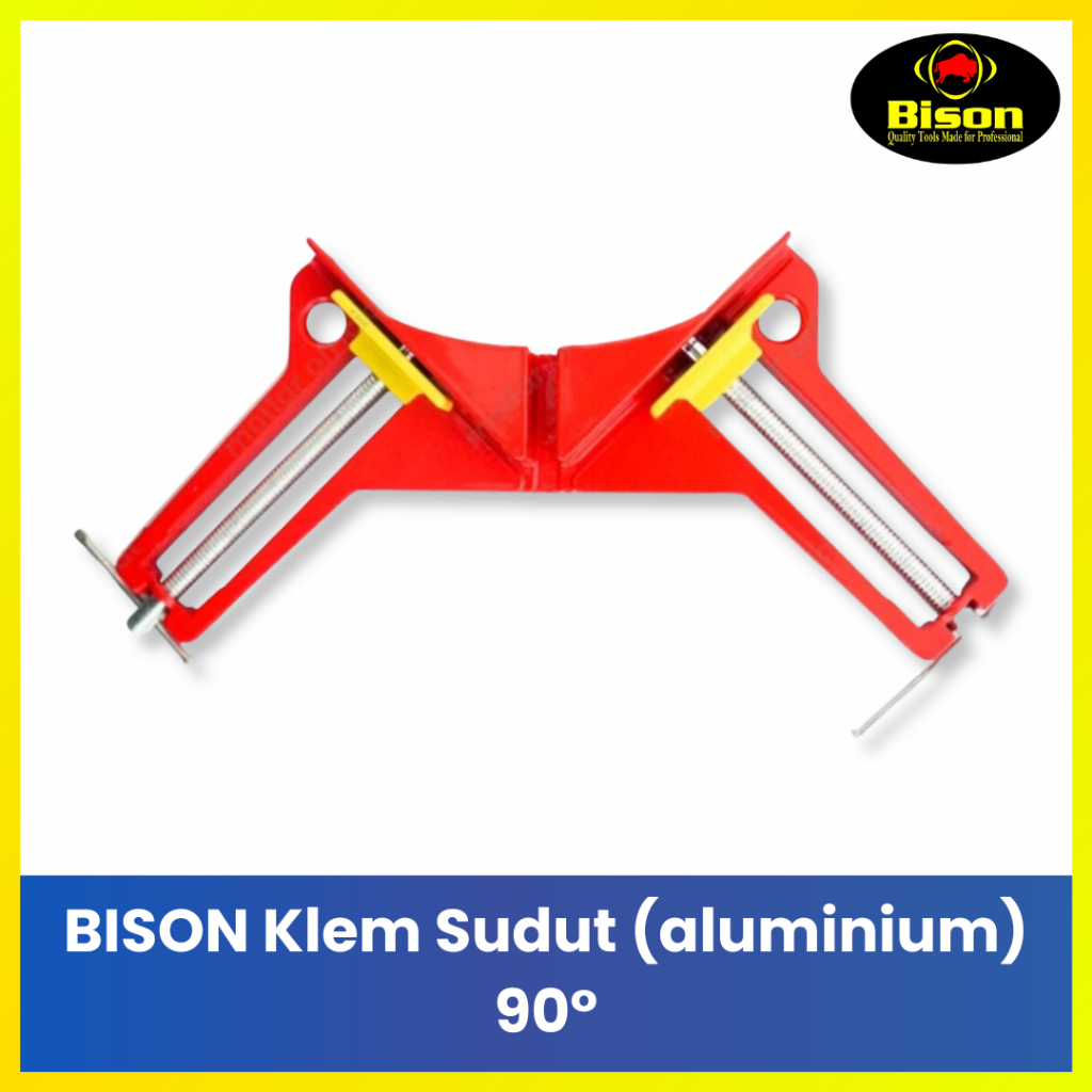 [ORIGINAL] BISON Klem Sudut 90 Derajat & Klem Sabuk Tali 6 Meter - Alat Pertukangan Kayu Presisi
