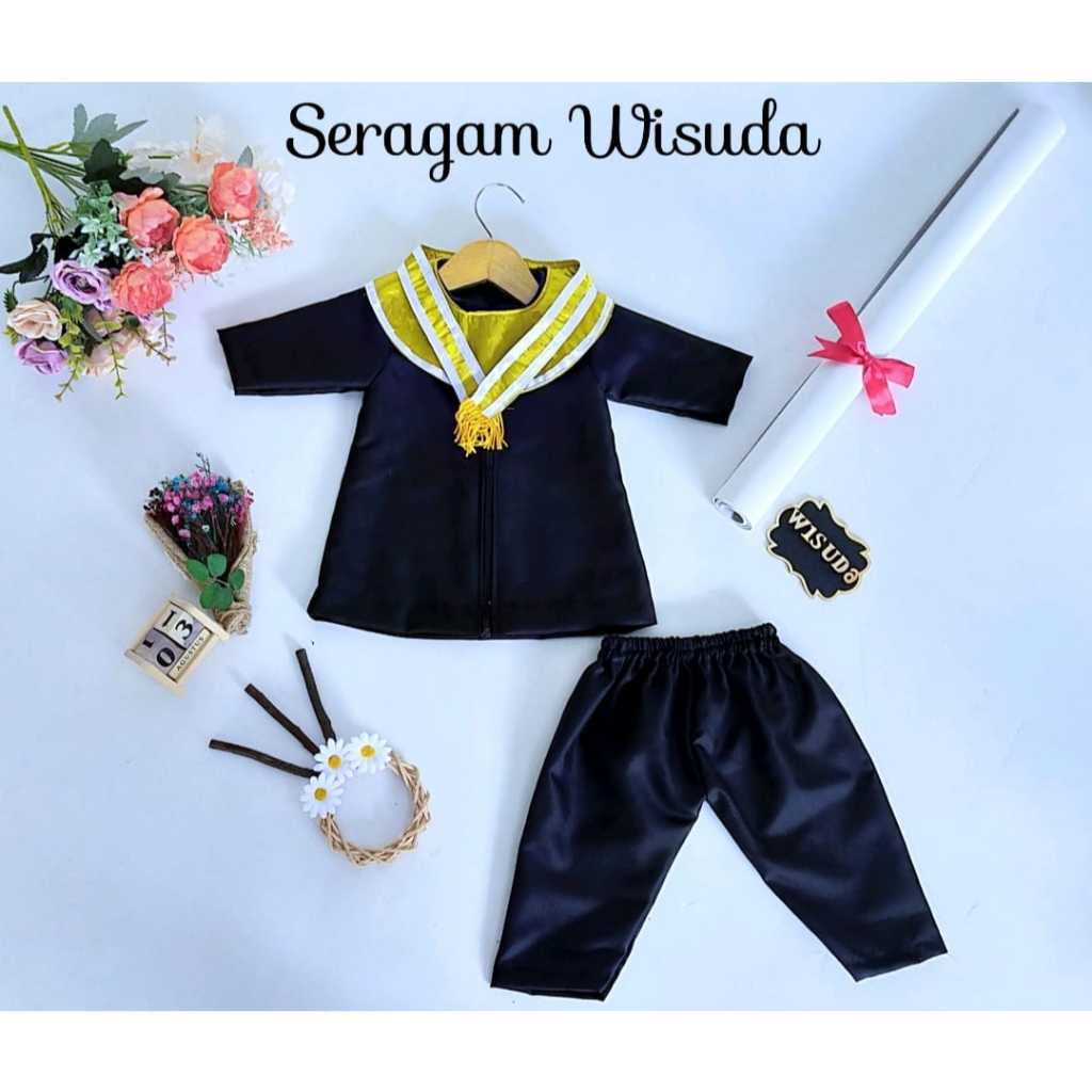 KOSTUM BAJU WISUDA NEWBORN/BAYI/ANAK/KOSTUM PHOTOSHOOT ANAK/KOSTUM ANAK LAKI-LAKI