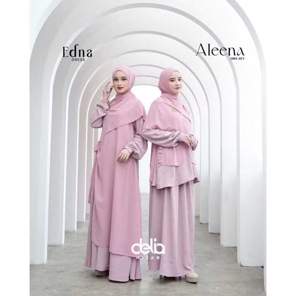 Delia Hijab - Edna Dress | Gamis Denim Dress Wanita Panjang Cantik