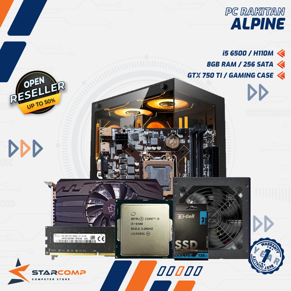 PC RAKITAN INTEL I5 6500 H110M 8GB RAM 256GB SSD GTX 750 TI