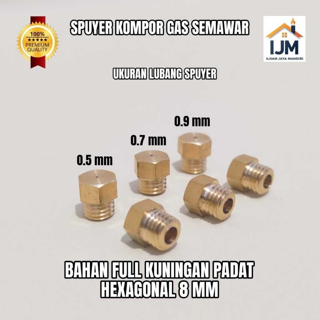 Spuyer Kompor Gas Semawar Bahan Kuningan Full Padat