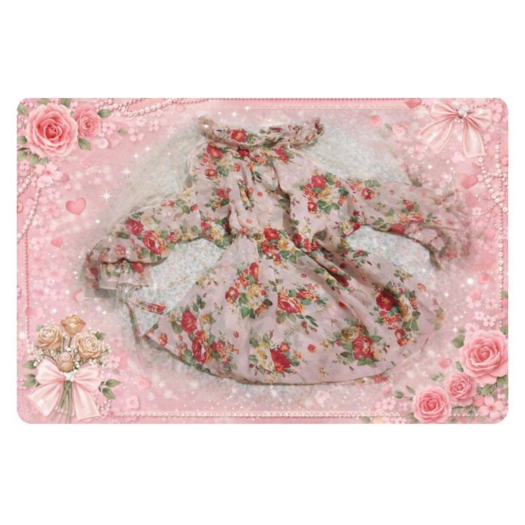 baju floral warna soft pink motif bunga