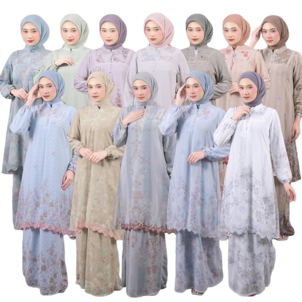 Gamis Malaysia Terbaru Ceruty Motif Premium | Gamis Mewah Busui Friendly Wudhu Friendly