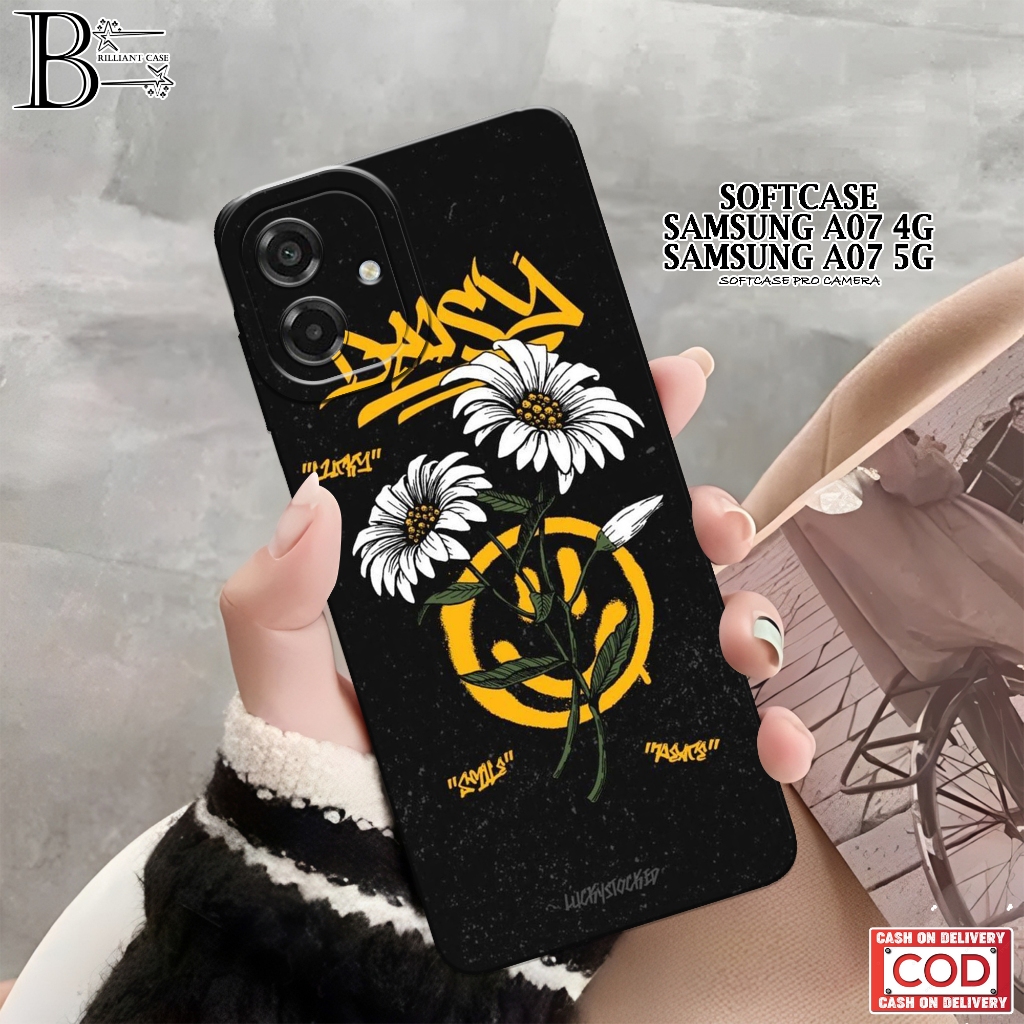 Case Samsung A07 5G 2026 Terbaru - Fashion Case Bunga - Casing Samsung A07 5G 2026 - Silikon Pro Cam