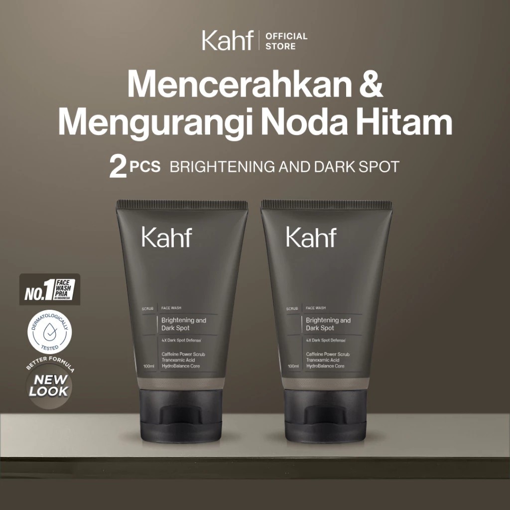 KAWAII - Kahf Brightening and Dark Spot Scrub Face Wash Coklat Sabun Wajah Pria 100 ml