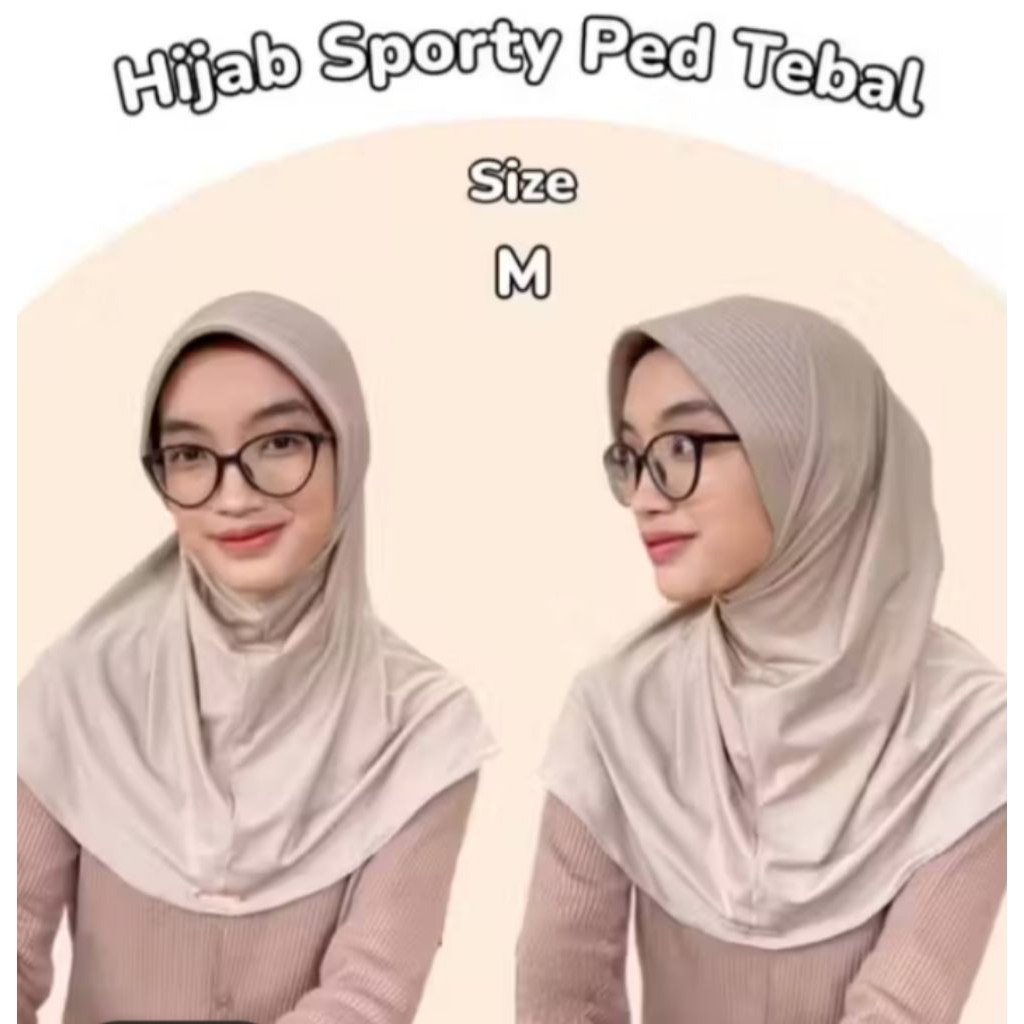 Bergo Sport Pet Tebal/Hijab Sport Ukuran  M /Hijab Sport Pet Besar